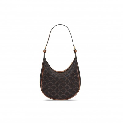 CELINE SMALL HELOÏSE BAG IN CANVAS AND CALFSKIN 1172523FQM.04LU (24*21*7cm)
